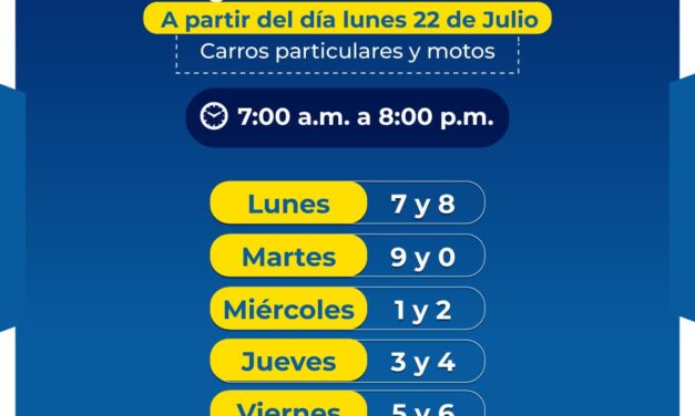Pico y placa para el segundo semestre de 2024 en Popayán