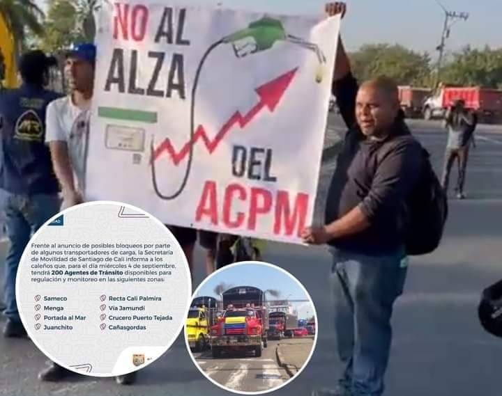 Paro camionero: bloqueos en la portada al mar en Cali y en la vía Panamericana; transportadores en ‘plan tortuga’ en Jamundí