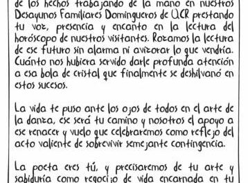 La carta que Andrés Jaramillo, dueño de Andrés Carne de Res, le escribió a la bailarina Laura Villamil