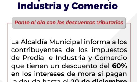 Descuento en intereses de mora hasta diciembre en impuesto predial