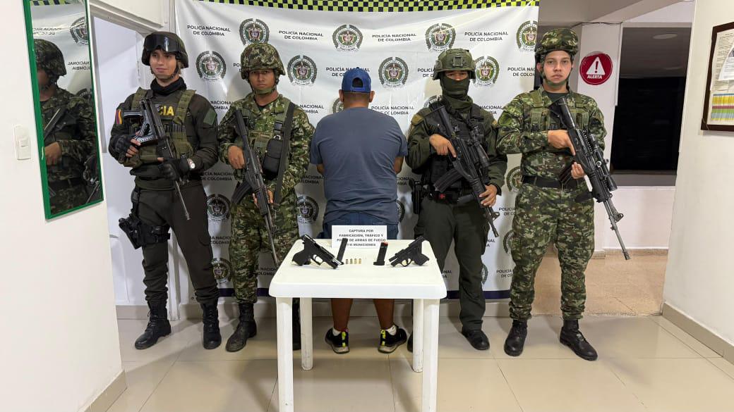 En Miranda, Cauca, actividades de control policial permiten la captura de un hombre porte ilegal de armas
