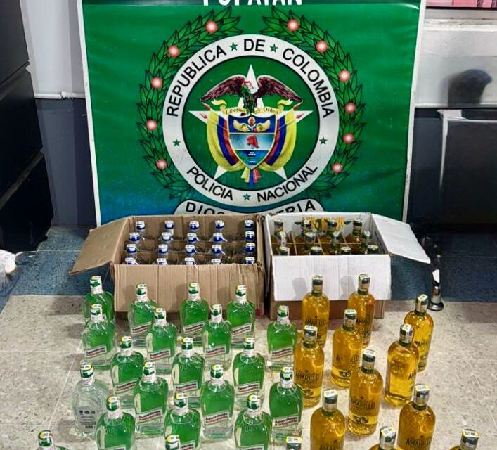 Policía de Popayán frustra ingreso de licor de contrabando en el Terminal de Transportes