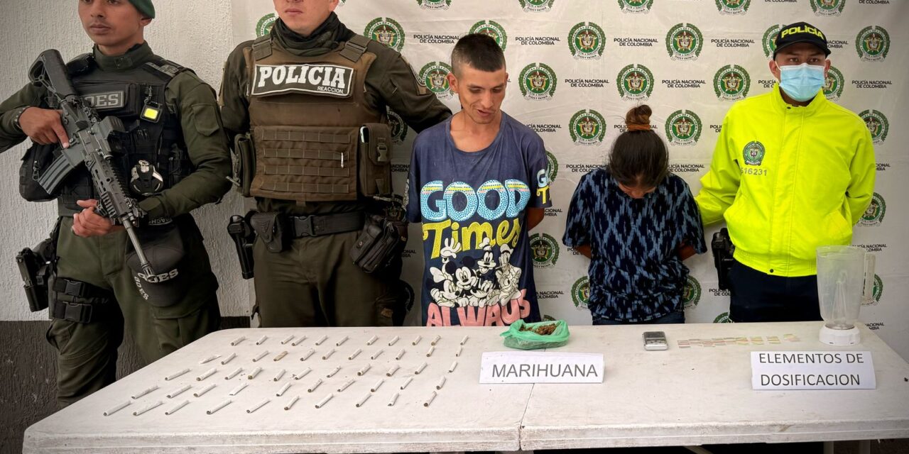 Policía Metropolitana de Popayán captura en flagrancia a dos personas por tráfico de estupefacientes