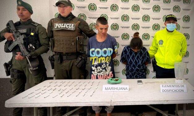 Policía Metropolitana de Popayán captura en flagrancia a dos personas por tráfico de estupefacientes