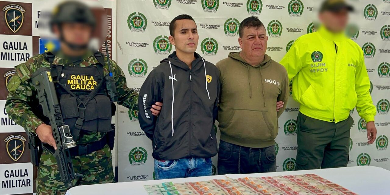 Operativo contra la extorsión, permitió la captura de dos presuntos delincuentes en Popayán