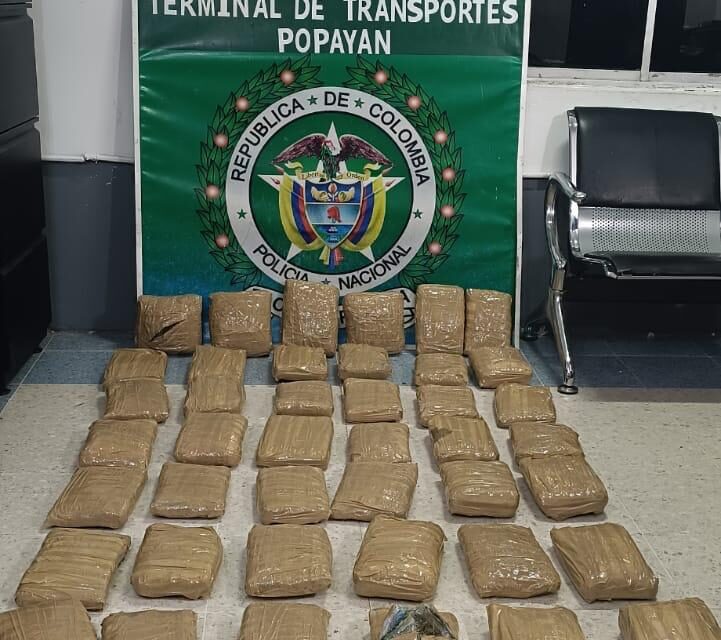 La Policía Metropolitana de Popayán logra importante incautación de marihuana en la terminal de transporte