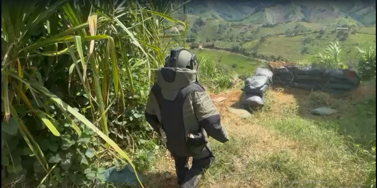Hallazgo y activación controlada de más de 30 artefactos explosivos en el corregimiento del Plateado.