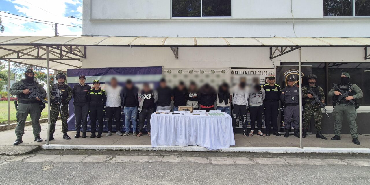 Ofensiva contra el hurto deja 14 judicializados en operativos simultáneos en Cauca, Valle y Huila