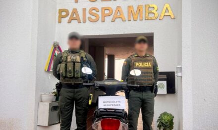 Recuperada motocicleta con denuncia por hurto durante operativos en Paispamba