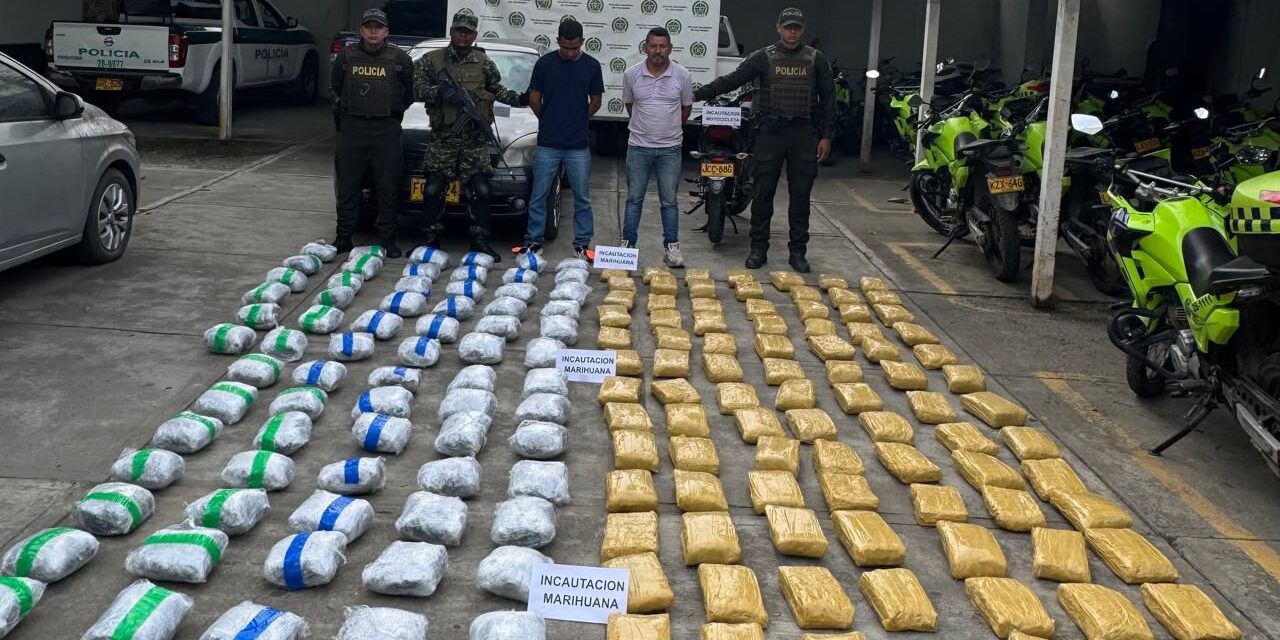 Incautan 150 kilos de marihuana y capturan a dos personas en operativo conjunto en Puerto Tejada, Cauca