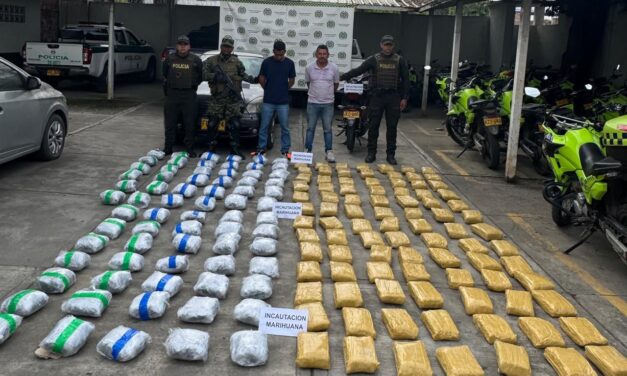 Incautan 150 kilos de marihuana y capturan a dos personas en operativo conjunto en Puerto Tejada, Cauca