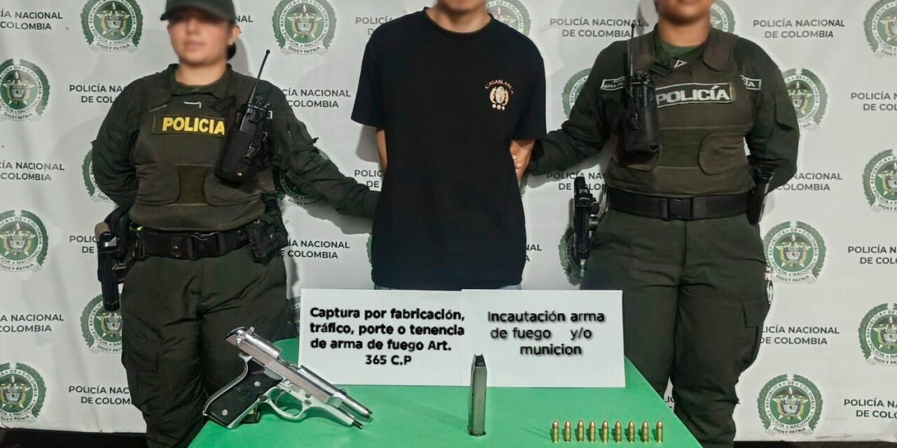 Alias Kiko capturado en Santander de Quilichao con pistola 9 mm