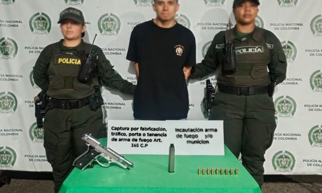Alias Kiko capturado en Santander de Quilichao con pistola 9 mm