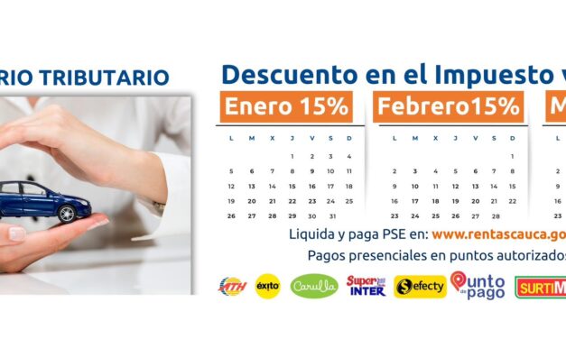 Gobernación del Cauca invita a pagar el Impuesto Vehicular 2026