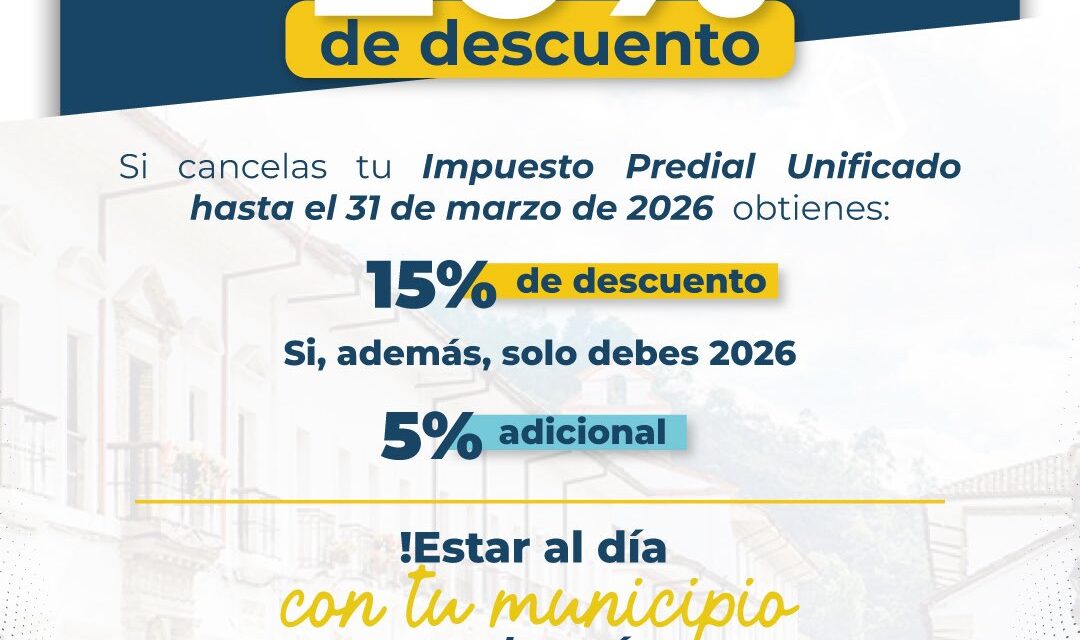 Impuesto Predial 2026 en Popayán: cómo descargar el recibo y obtener 20% de descuento
