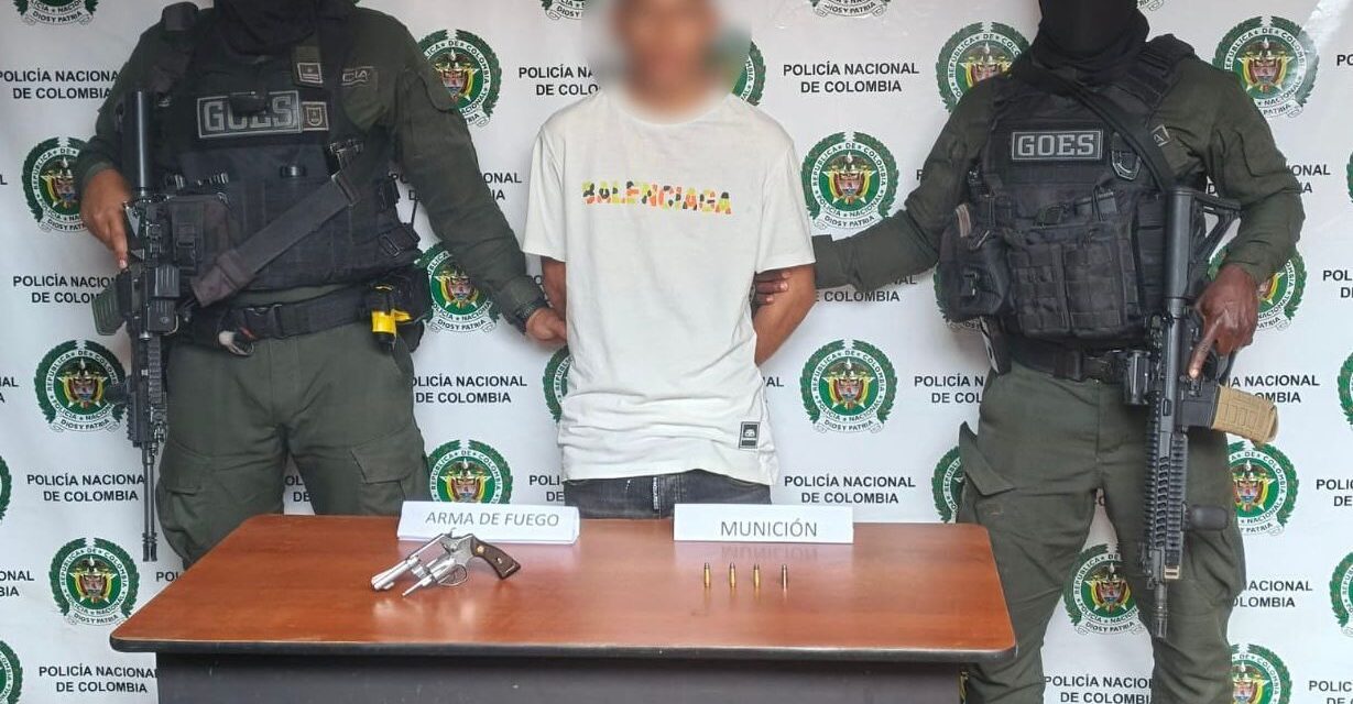 GOES incauta revólver y munición durante procedimiento policial en Popayán