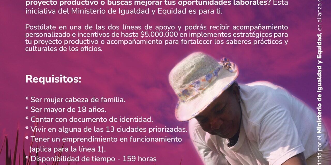 Convocatoria para mujeres cabeza de hogar