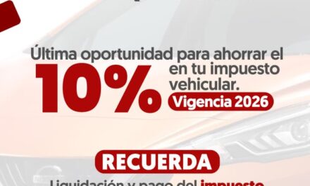 Descuento del 10% en el Impuesto Vehicular 2026
