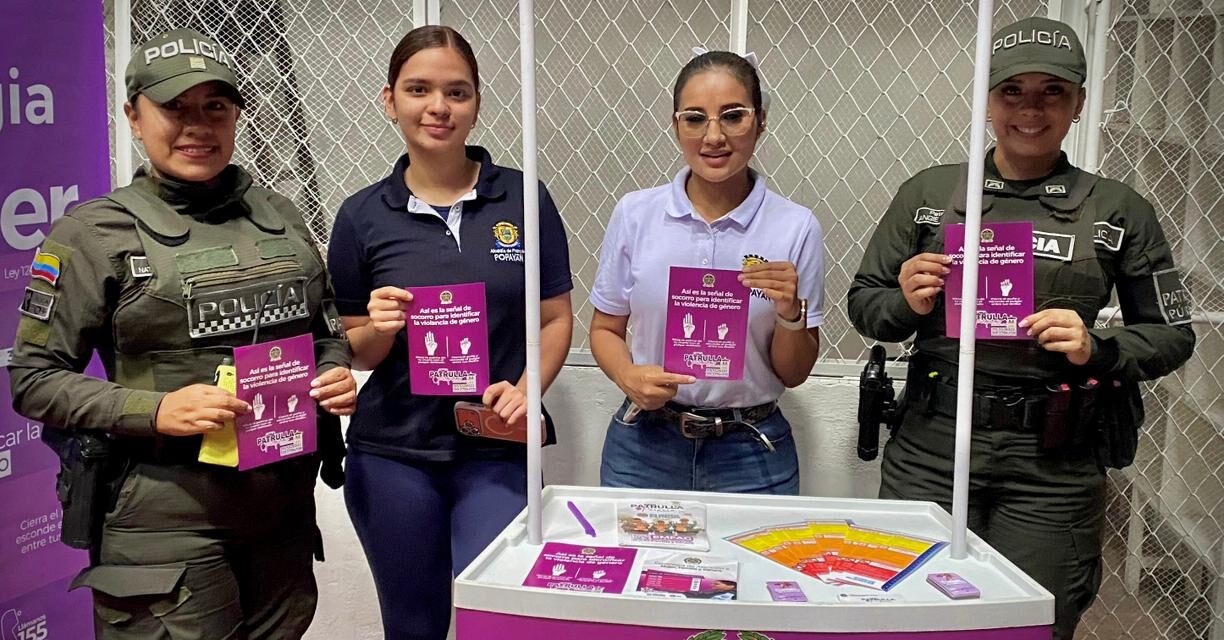 Patrulla Púrpura promueve rutas de atención en Popayán