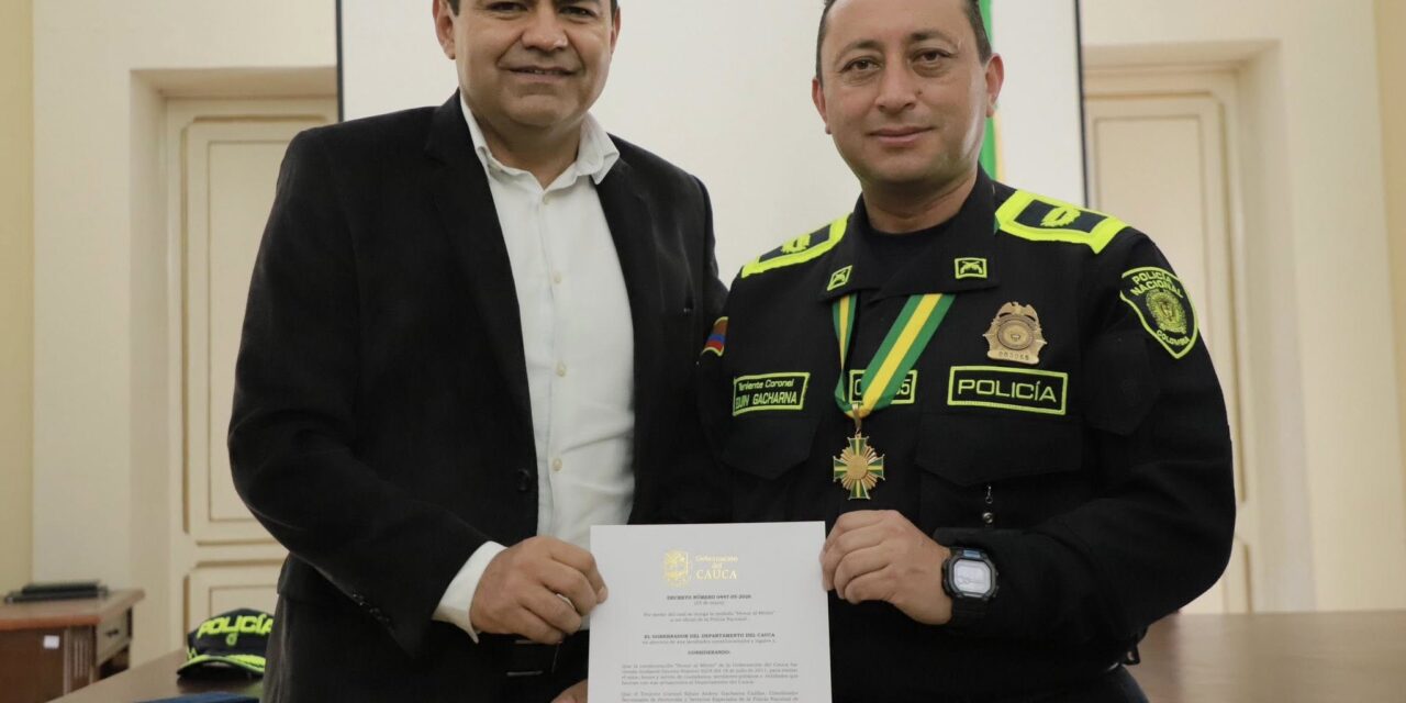 Gobierno del Cauca reconoce labor de la Policía Nacional