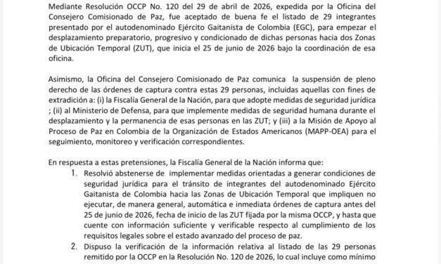 Fiscalía rechaza suspensión automática de órdenes de captura a miembros del Clan del Golfo