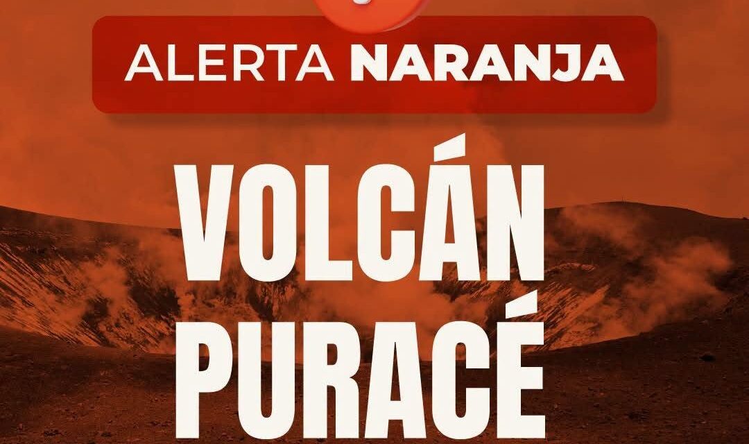 Alerta del volcán Puracé pasa a naranja: qué significa y recomendaciones
