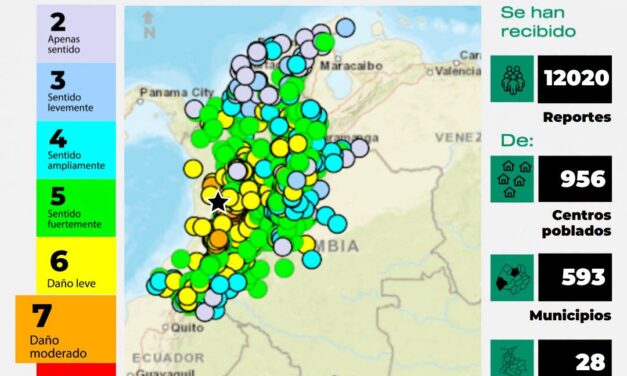 Sismo magnitud 7,4 en Colombia: epicentro cerca de San José del Palmar, Chocó