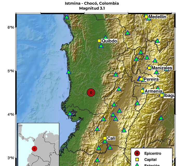 Sismos Colombia: enjambre sísmico en Chocó se sintió este lunes