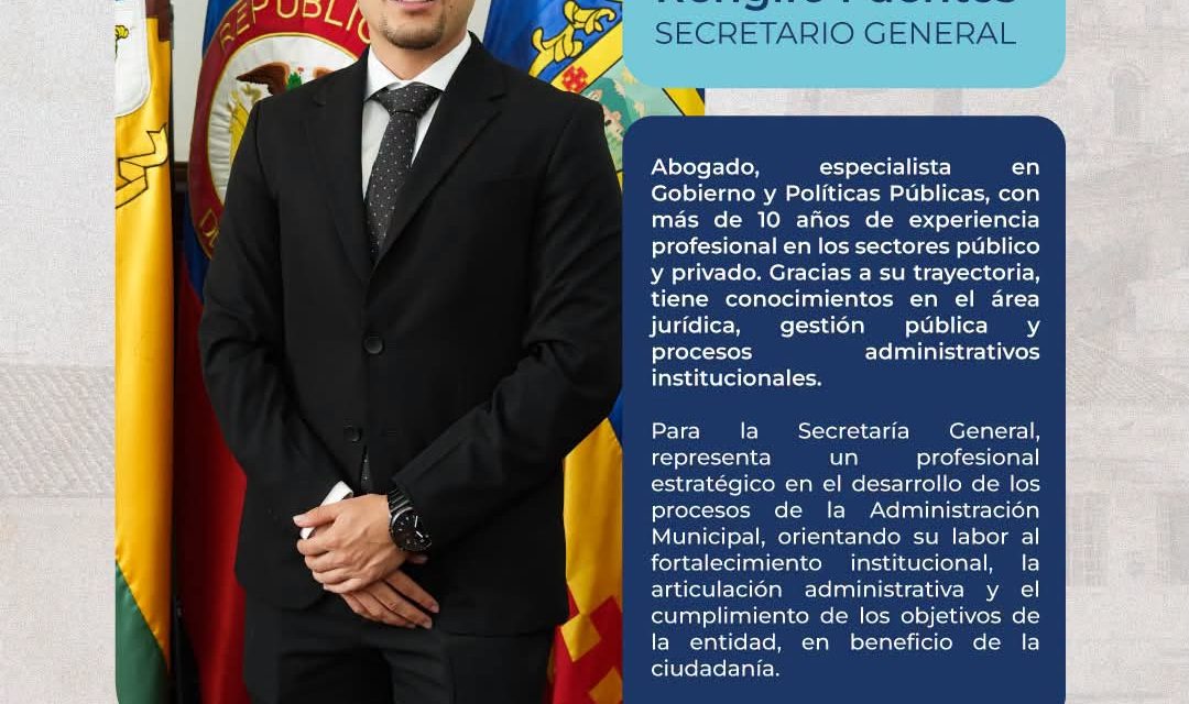 José Tomás Rengifo Fuentes asume como Secretario General de la Alcaldía de Popayán